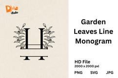 Garden Leaves Line Monogram Product Image 1