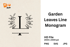 Garden Leaves Line Monogram Product Image 1