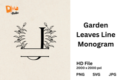 Garden Leaves Line Monogram Product Image 1