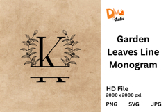Garden Leaves Line Monogram Product Image 1