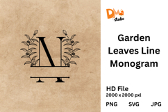 Garden Leaves Line Monogram Product Image 1