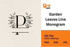 Garden Leaves Line Monogram Product Image 1