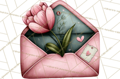 Garden Letters Clipart, Printable Envelope PNG, Romantic Product Image 2