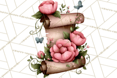 Garden Letters Clipart, Printable Envelope PNG, Romantic Product Image 4