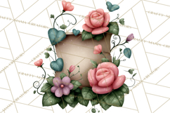 Garden Letters Clipart, Printable Envelope PNG, Romantic Product Image 5