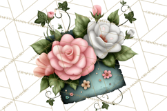 Garden Letters Clipart, Printable Envelope PNG, Romantic Product Image 2