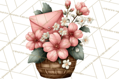 Garden Letters Clipart, Printable Envelope PNG, Romantic Product Image 4