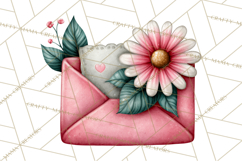 Garden Letters Clipart, Printable Envelope PNG, Romantic Product Image 5