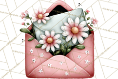 Garden Letters Clipart, Printable Envelope PNG, Romantic Product Image 2