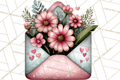 Garden Letters Clipart, Printable Envelope PNG, Romantic Product Image 4