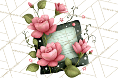 Garden Letters Clipart, Printable Envelope PNG, Romantic Product Image 2