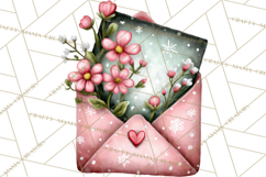 Garden Letters Clipart, Printable Envelope PNG, Romantic Product Image 3