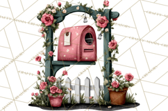 Garden Letters Clipart, Printable Envelope PNG, Romantic Product Image 3