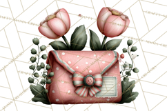 Garden Letters Clipart, Printable Envelope PNG, Romantic Product Image 3