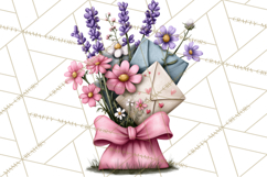 Garden Letters Clipart, Printable Envelope PNG, Romantic Product Image 4