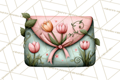 Garden Letters Clipart, Printable Envelope PNG, Romantic Product Image 5