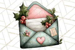 Garden Letters Clipart, Printable Envelope PNG, Romantic Product Image 4