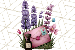 Garden Letters Clipart, Printable Envelope PNG, Romantic Product Image 2