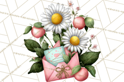 Garden Letters Clipart, Printable Envelope PNG, Romantic Product Image 2