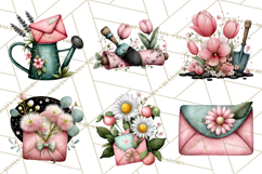 Garden Letters Clipart, Printable Envelope PNG, Romantic Product Image 2