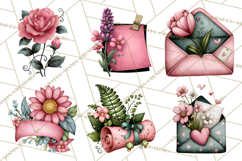 Garden Letters Clipart, Printable Envelope PNG, Romantic Product Image 3