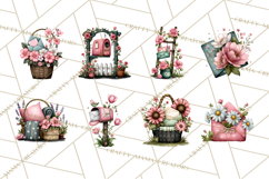 Garden Letters Clipart, Printable Envelope PNG, Romantic Product Image 7