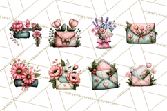 Garden Letters Clipart, Printable Envelope PNG, Romantic Product Image 8