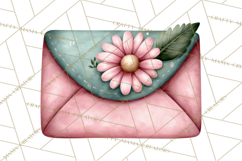 Garden Letters Clipart, Printable Envelope PNG, Romantic Product Image 3