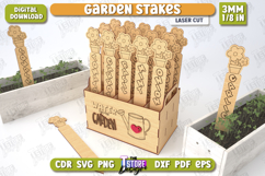 Garden Stakes Laser Cut Bundle, 3D Garden Stakes Holder SVG Product Image 12