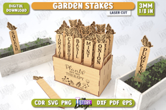 Garden Stakes Laser Cut Bundle, 3D Garden Stakes Holder SVG Product Image 4
