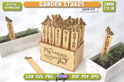 Garden Stakes Laser Cut Bundle, 3D Garden Stakes Holder SVG Product Image 8