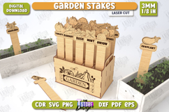 Garden Stakes Laser Cut Bundle, 3D Garden Stakes Holder SVG Product Image 9