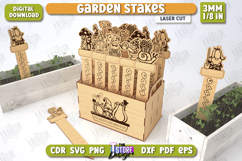 Garden Stakes Laser Cut Bundle, 3D Garden Stakes Holder SVG Product Image 10
