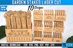 Garden Stakes Laser Cut Bundle, Wooden Plant Markers SVG Product Image 1