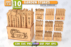 Garden Stakes Laser Cut Bundle, 3D Garden Stakes Holder SVG Product Image 1