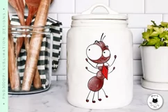 cute ant png on a jar