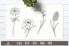 Garden SVG Floral Line art design
