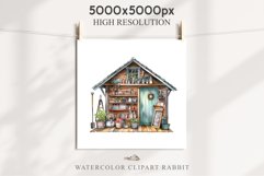 Garden Whimsical Shed Floral Clipart PNG Scrapbooking Files Watercolor Transparent wedding invitation shirt designs sublimation printable bloom architecture watercolor Whimsical Shed Garden Floral flowers shop clipart, sublimation nursery, collage files