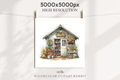 Garden Whimsical Shed Floral Clipart PNG Scrapbooking Files Watercolor Transparent wedding invitation shirt designs sublimation printable bloom architecture watercolor Whimsical Shed Garden Floral flowers shop clipart, sublimation nursery, collage files