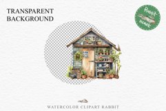 Garden Whimsical Shed Floral Clipart PNG Scrapbooking Files Watercolor Transparent wedding invitation shirt designs sublimation printable bloom architecture watercolor Whimsical Shed Garden Floral flowers shop clipart, sublimation nursery, collage files