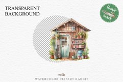Garden Whimsical Shed Floral Clipart PNG Scrapbooking Files Watercolor Transparent wedding invitation shirt designs sublimation printable bloom architecture watercolor Whimsical Shed Garden Floral flowers shop clipart, sublimation nursery, collage files