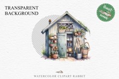 Garden Whimsical Shed Floral Clipart PNG Scrapbooking Files Watercolor Transparent wedding invitation shirt designs sublimation printable bloom architecture watercolor Whimsical Shed Garden Floral flowers shop clipart, sublimation nursery, collage files