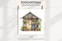Garden Whimsical Shed Floral Clipart PNG Scrapbooking Files Watercolor Transparent wedding invitation shirt designs sublimation printable bloom architecture watercolor Whimsical Shed Garden Floral flowers shop clipart, sublimation nursery, collage files