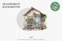 Garden Whimsical Shed Floral Clipart PNG Scrapbooking Files Watercolor Transparent wedding invitation shirt designs sublimation printable bloom architecture watercolor Whimsical Shed Garden Floral flowers shop clipart, sublimation nursery, collage files