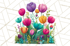 Whimsical Flowers &amp; Plants Clip Art PNG, Garden Floral Png Product Image 2