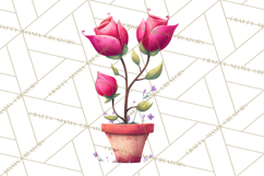 Whimsical Flowers &amp; Plants Clip Art PNG, Garden Floral Png Product Image 5