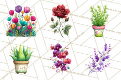 Whimsical Flowers &amp; Plants Clip Art PNG, Garden Floral Png Product Image 2