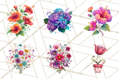 Whimsical Flowers &amp; Plants Clip Art PNG, Garden Floral Png Product Image 3