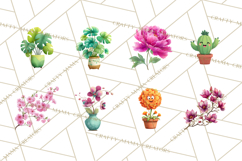 Whimsical Flowers &amp; Plants Clip Art PNG, Garden Floral Png Product Image 4
