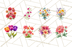 Whimsical Flowers &amp; Plants Clip Art PNG, Garden Floral Png Product Image 8